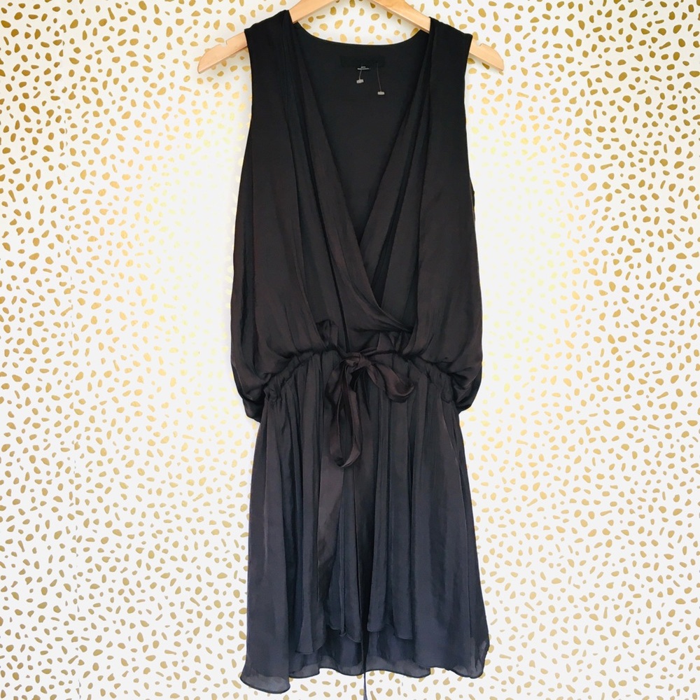 Alexander Wang 0 XS black draped mini dress